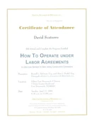  How To Operate Under Labor Agreements - Certificate of Attendance
